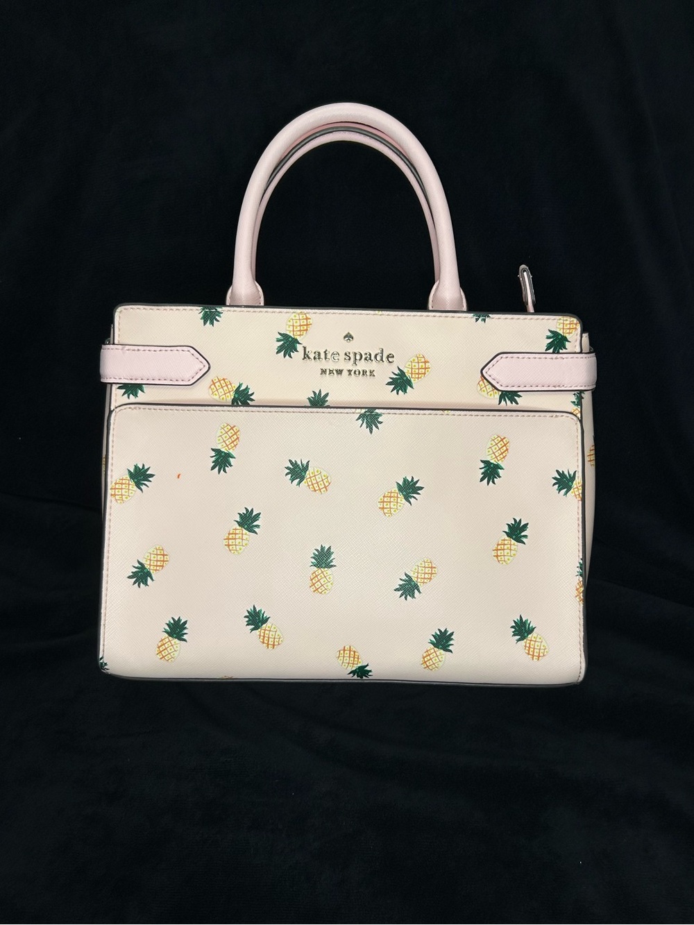 kate spade Pink Satchel with Pineapple Print
